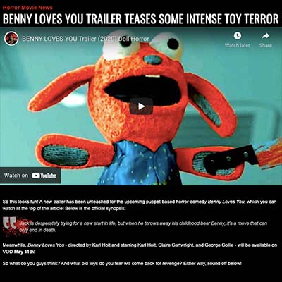 BENNY LOVES YOU TRAILER TEASES SOME INTENSE TOY TERROR